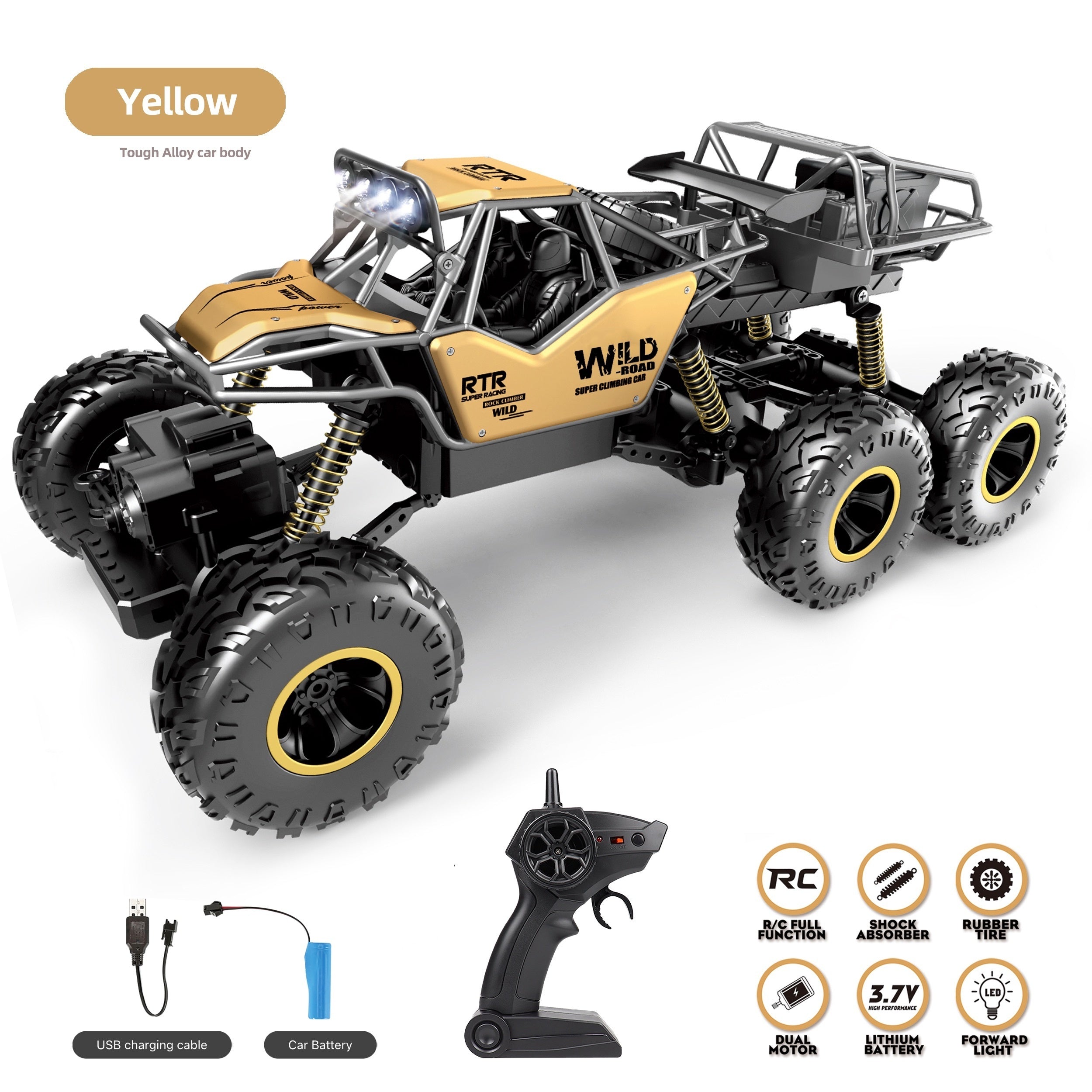 All-Terrain 6-Wheel RC Off-Road Car