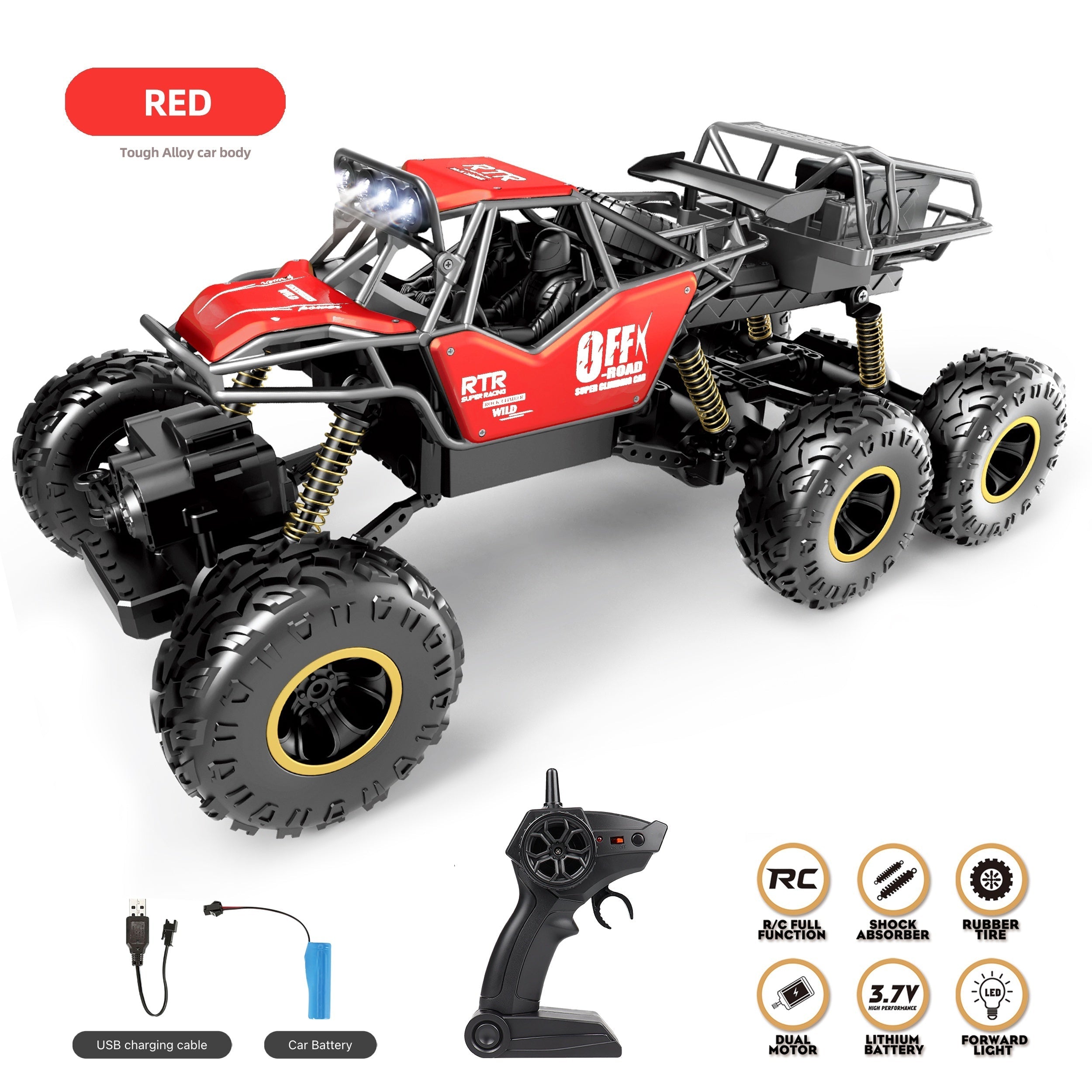 All-Terrain 6-Wheel RC Off-Road Car