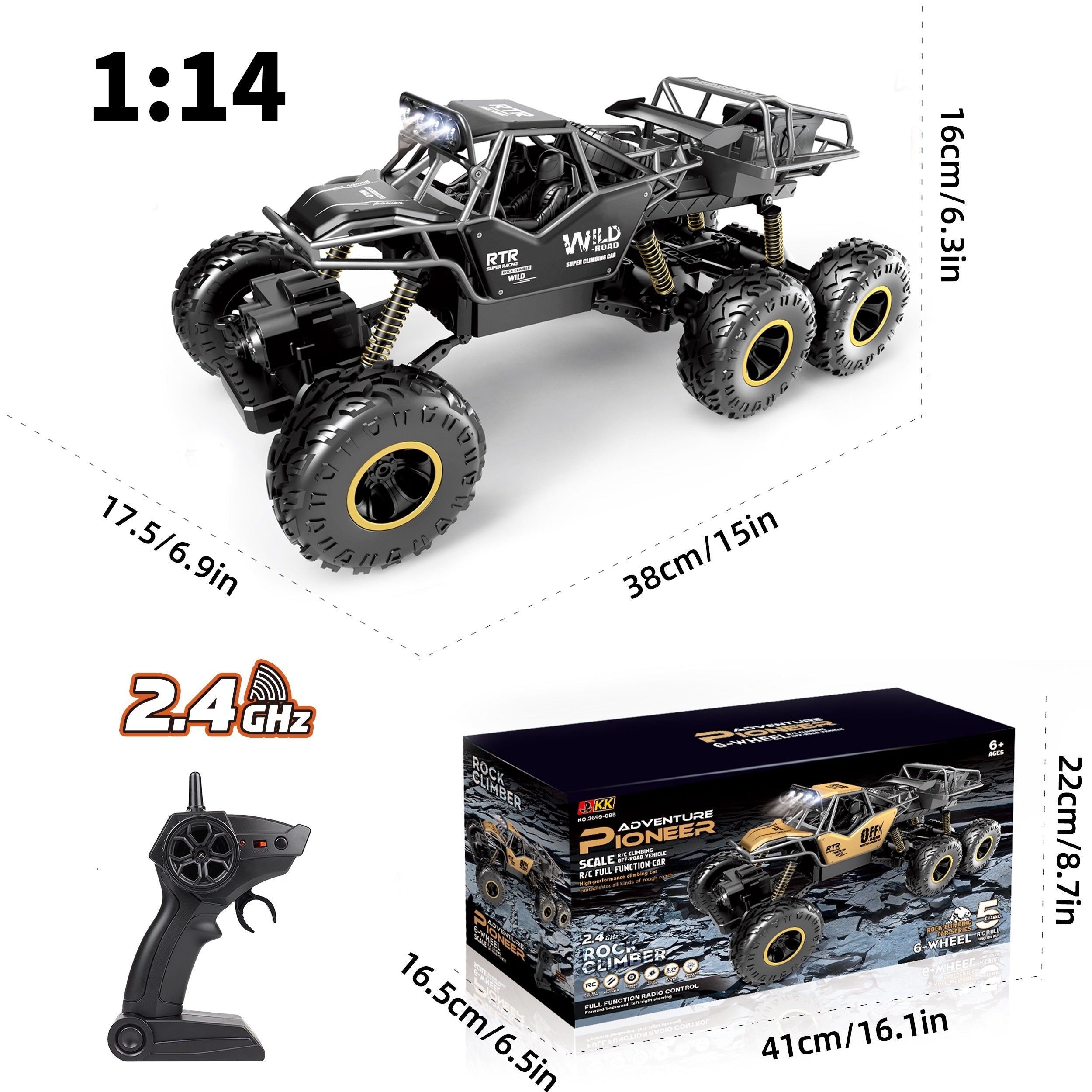All-Terrain 6-Wheel RC Off-Road Car
