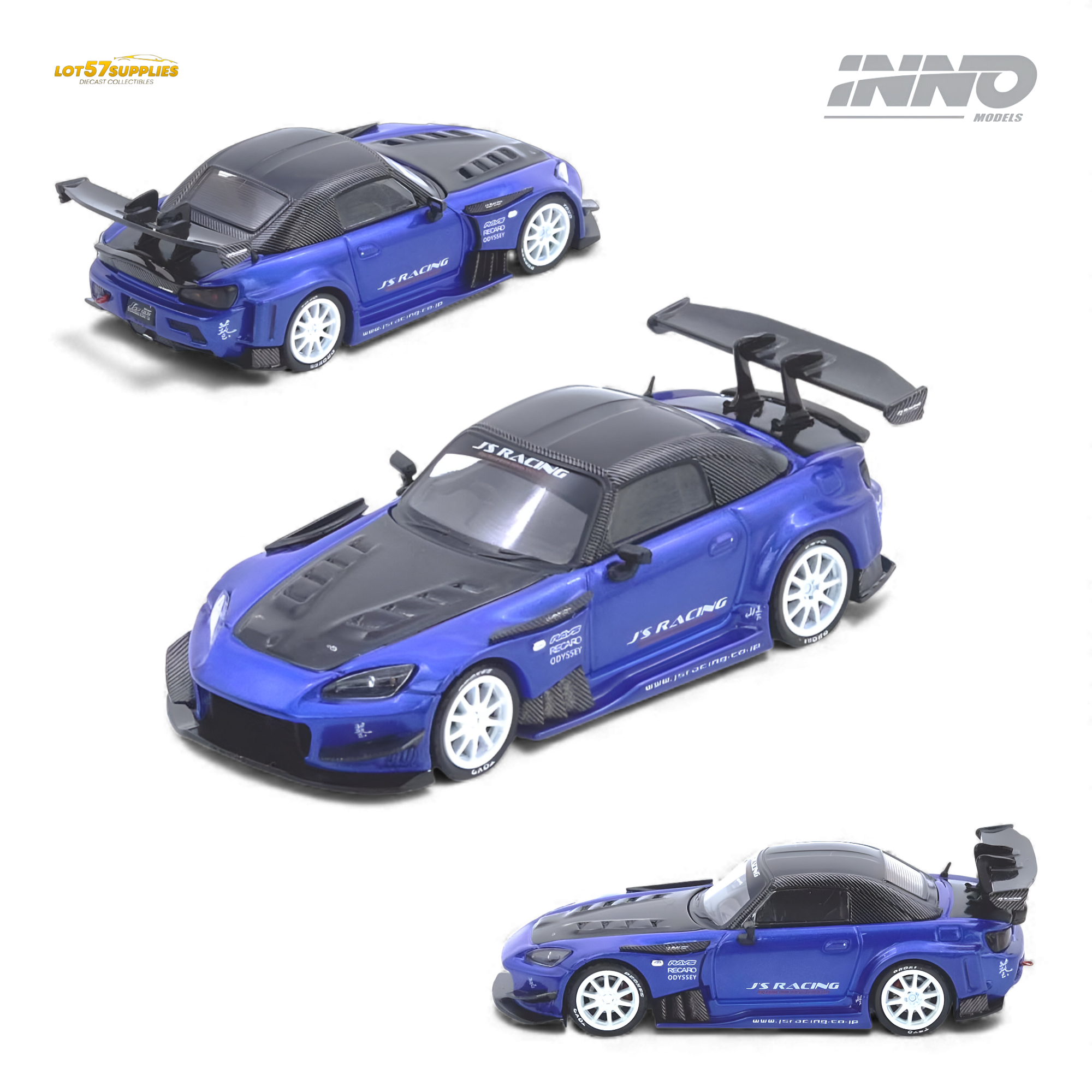 (Pre-Order) INNO64 Honda S2000 J's Racing Blue 1:64
