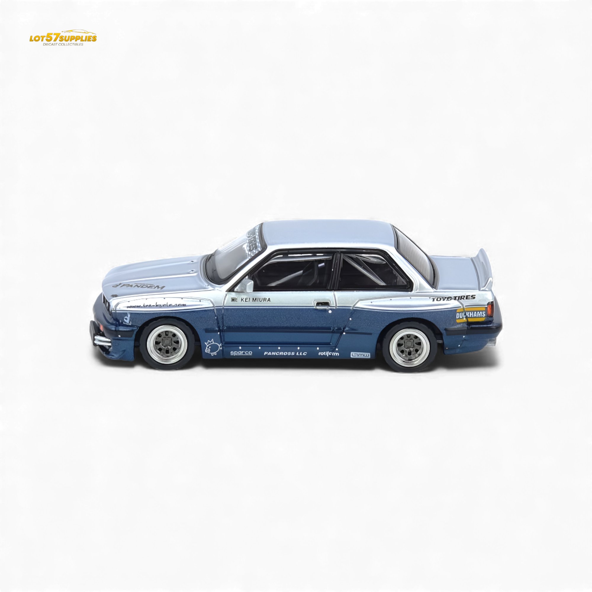 (Pre-Order) INNO64 Pandem E30 M3 Silver/Blue 1:64