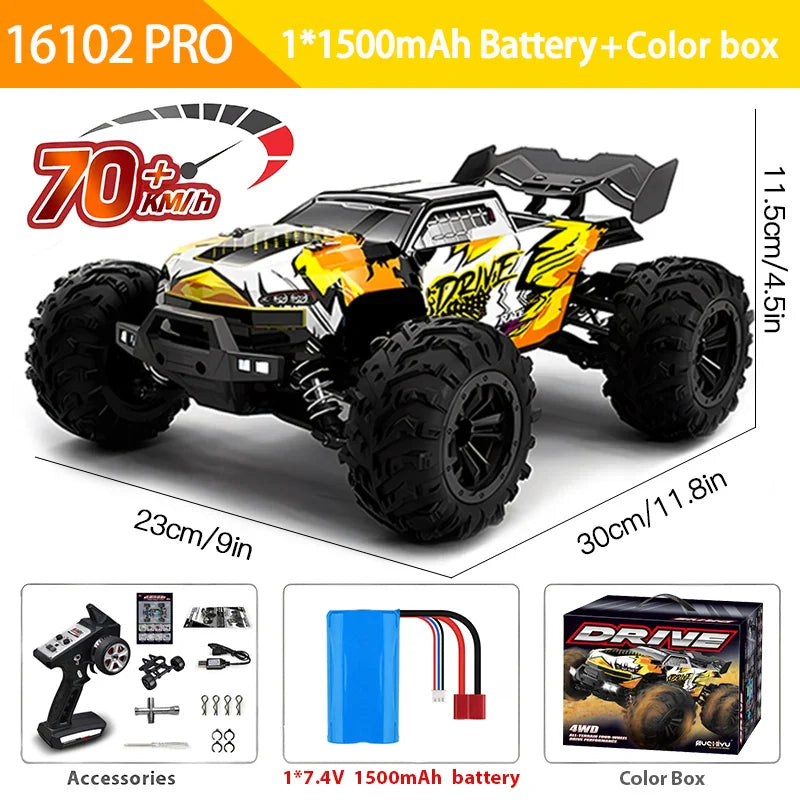 1:16 4WD RC Car 70KM/H High-Speed Drift Remote Control Truck