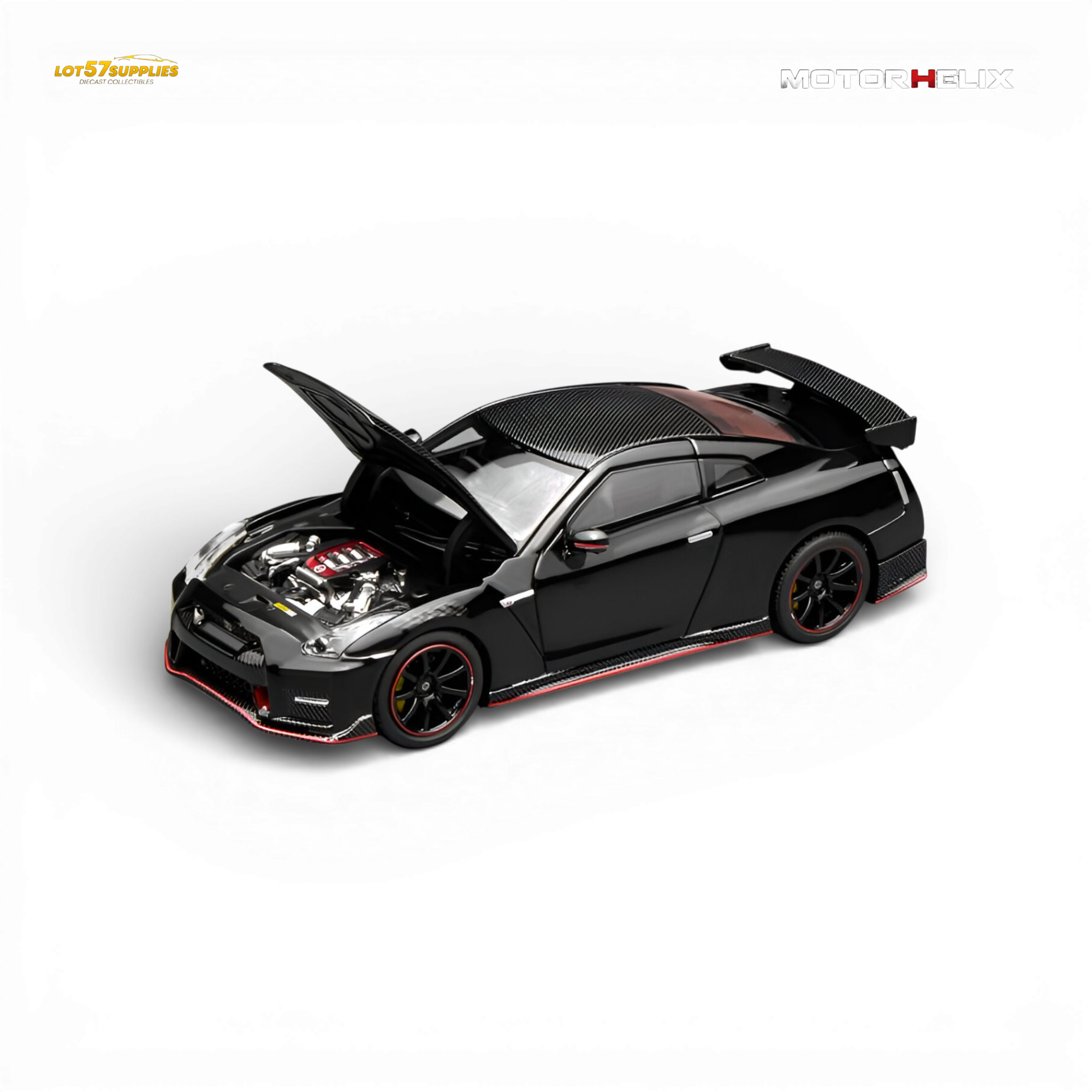 (Pre-Order) Motorhelix Nissan GT-R NISMO R35 2022 - Meteor Black 1:64