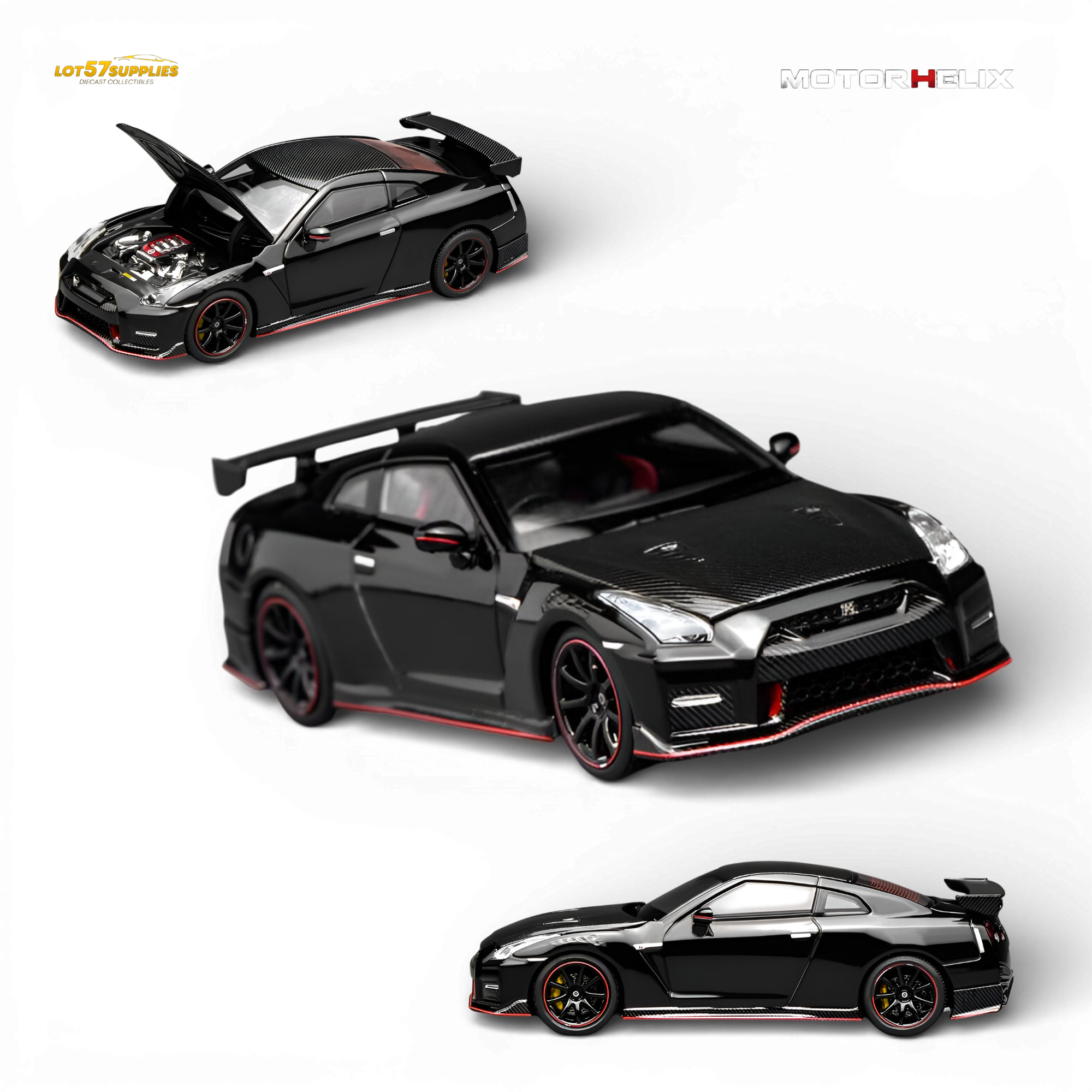 (Pre-Order) Motorhelix Nissan GT-R NISMO R35 2022 - Meteor Black 1:64